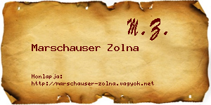 Marschauser Zolna névjegykártya